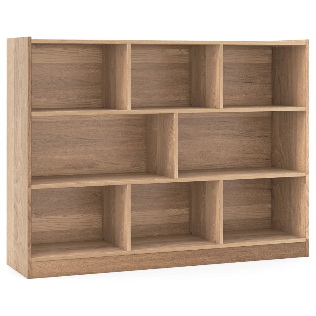 Libreria per bambini a 3 ripiani 122 x 32 x 93 cm con pratico e moderno spazio di archiviazione in legno ingegnerizzato naturale 20_0010673