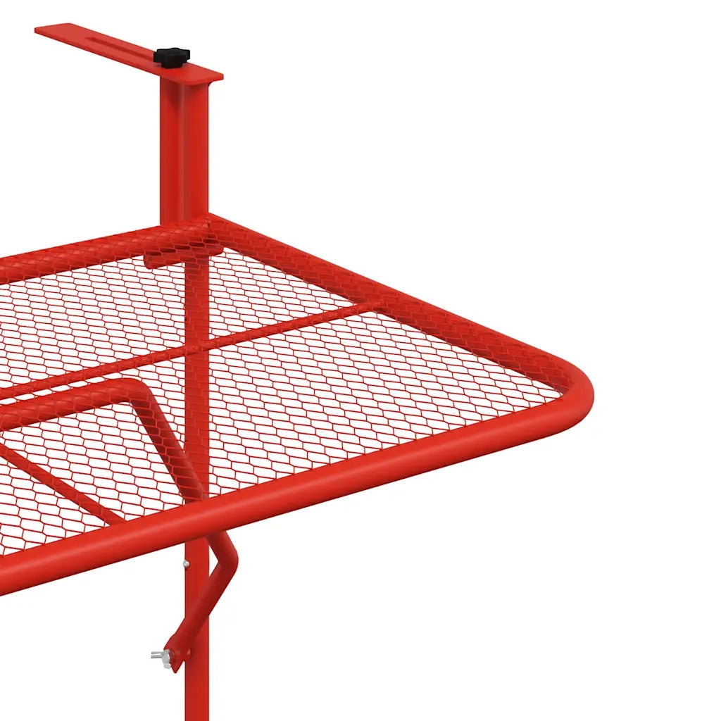 Tavolo da Balcone Rosso 60x40 cm in Acciaio 340919