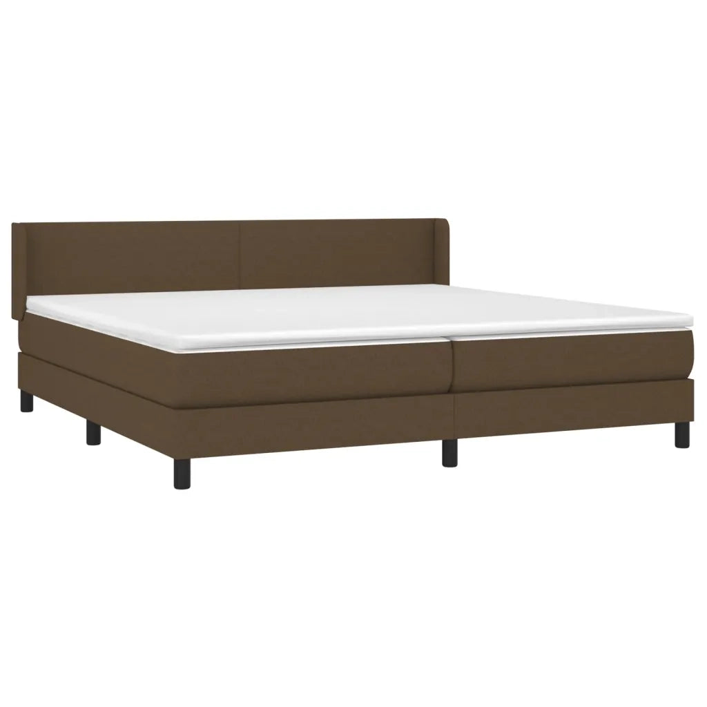 Giroletto a Molle con Materasso Marrone Scuro 200x200cm Tessuto 3129580