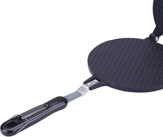 Wafeliera con piastre intercambiabili - Wafeliera PFOA libera - Alluminio - Smalto antiscivolo - Manico lungo - Sicura per alimenti e duratura - Padella per pancake