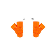 Derivazione 45° con tappo per ispezione in pvc : Diametro - 125/100 (con tappo Ø100), Modello - Sinistra