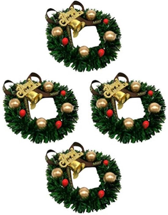Decorazione per tavola mini cerchio di candele per Natale 6 cm decorativo cerchio di candele per Natale 4 pezzi cerchio di candele per Natale ornamento decorativo per tavola per Natale e Capodanno cerchio di candele per Natale decorativo per tavola