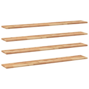 4 pz Mensole da Parete | Scaffali a Parete | Ripiano a parete 160x20x2 cm Legno Acacia Rifinito a Olio