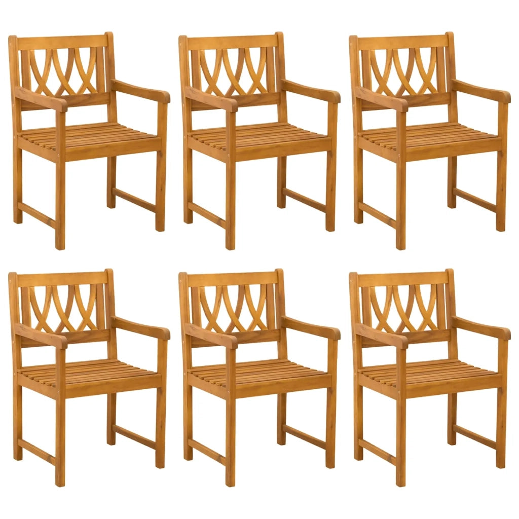 Sedie da giardino 6 pcs Naturale Legno di Acacia Massello