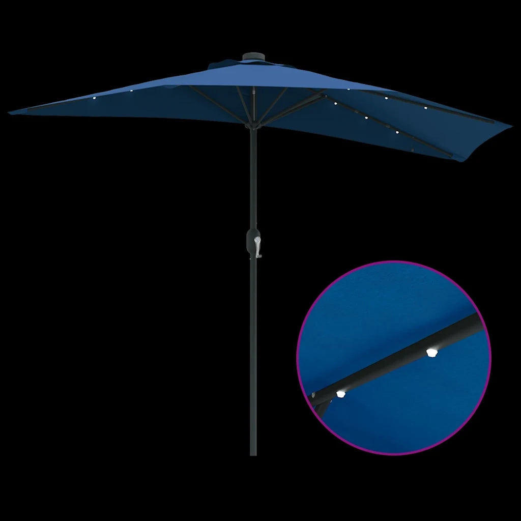 Ombrello da giardino-Ombrellone da spiaggia Azzurro 294 x 150 x 224 cm