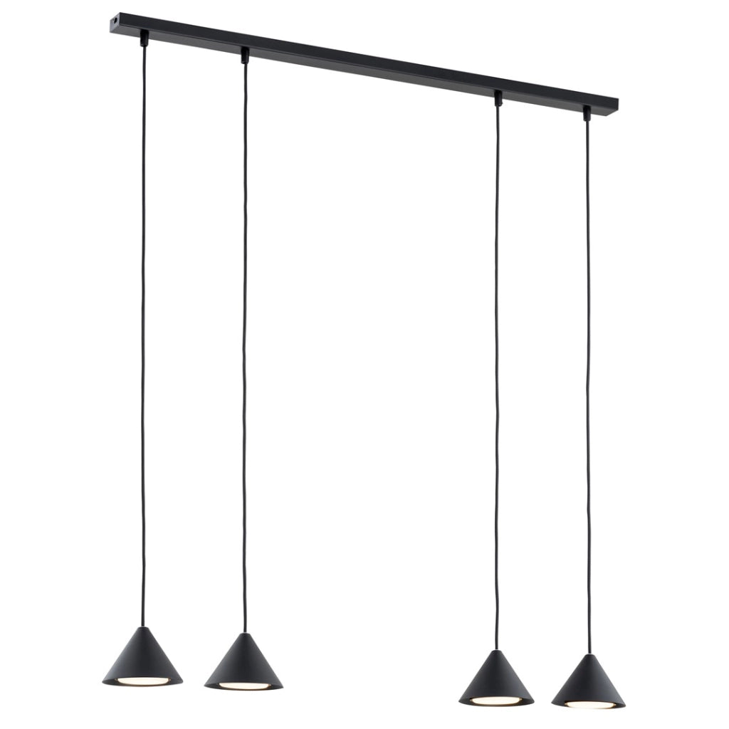 Lampada a sospensione nera 4 luci GX53 Emibig ELIT
