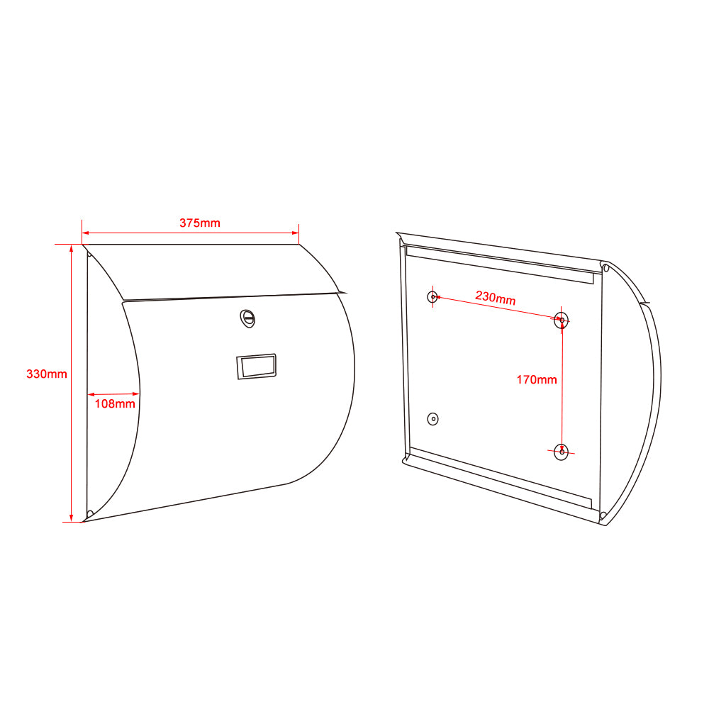 Set Cassetta postale singola autoportante V17 antracite, con telaio di supporto