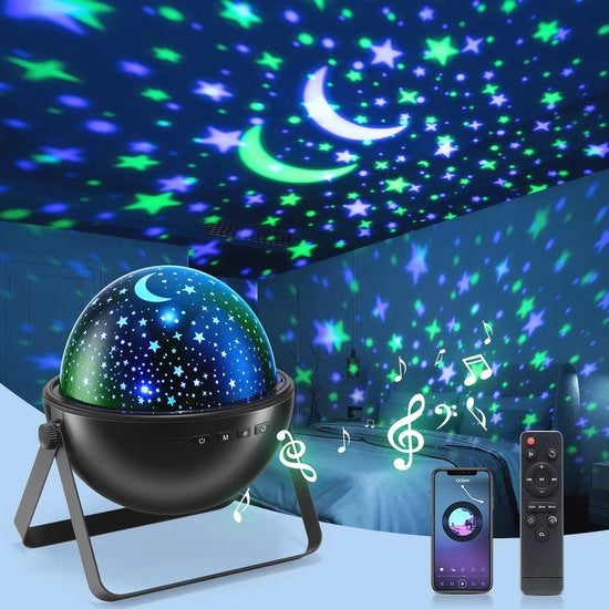 Proiettore Stellare con Bluetooth Musica e Comando a Distanza - 36 Colori e Rotazione 360°