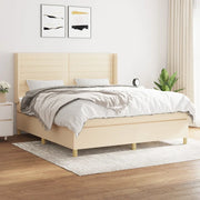 Giroletto a Molle con Materasso Crema 160x200 cm in Tessuto 3132086
