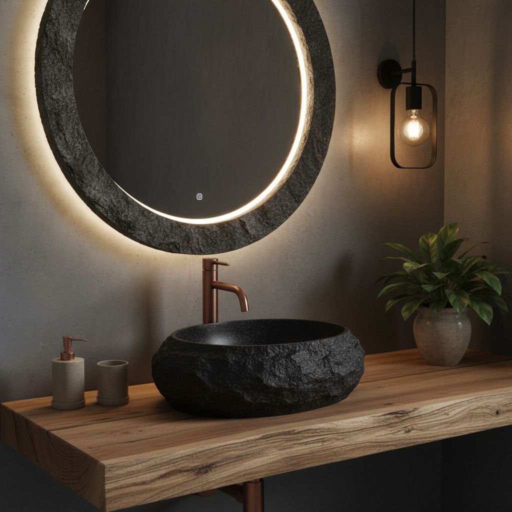 Lavabo Da Appoggio Rea Mika Black