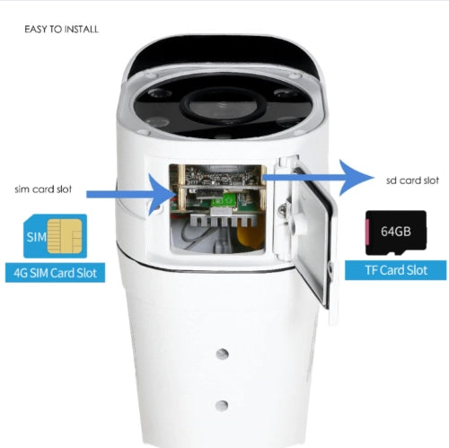 telecamera 4g Sim Gsm Camera WIFI Cam IP66 slot SD 2 MPX Audio e video HD remoto - Tech-It
