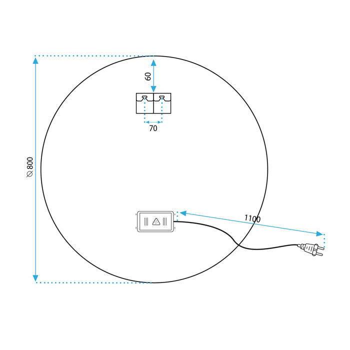 Specchio Led 70cm Ffj70