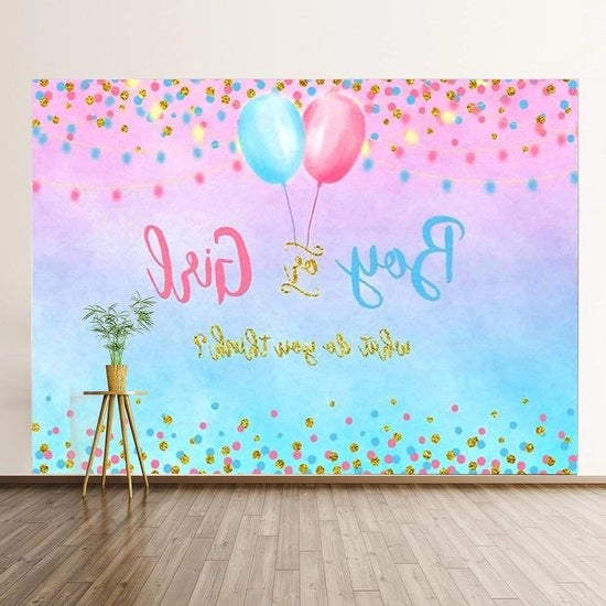 Banner di rivelazione del sesso per festa, sfondo per foto in vinile, uso professionale, baby shower (20 x 15 m)