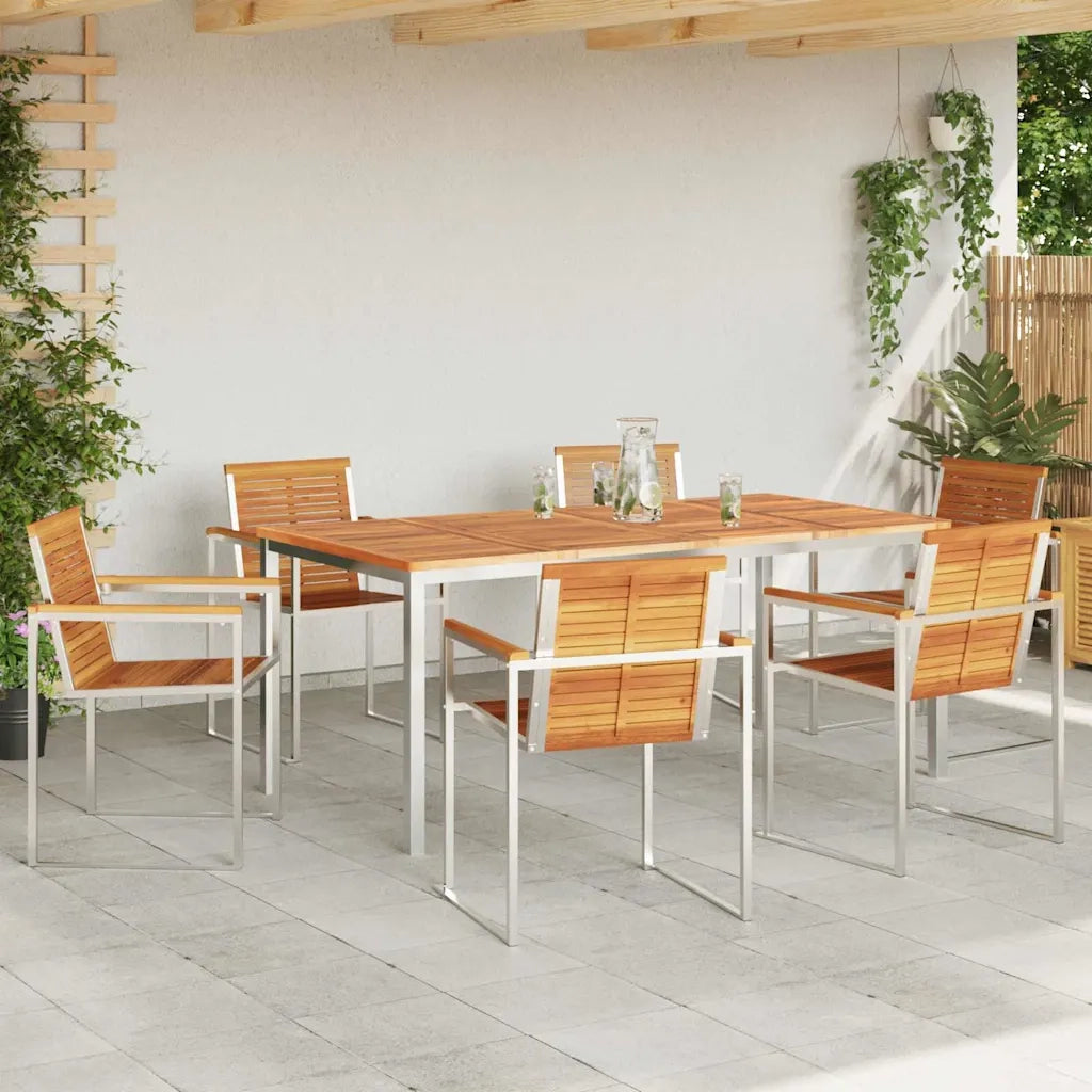 Set da Pranzo per Giardino 7 pcs Legno di Acacia Massello 3334811