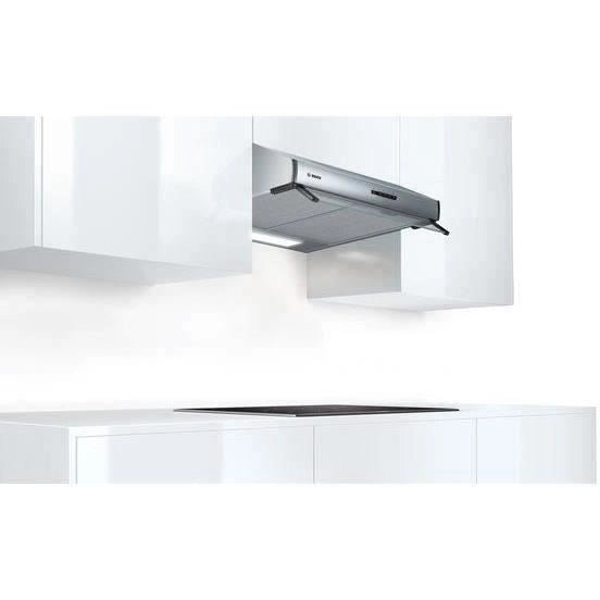 BOSCH DUL63CC50 -Musical Wall Hole-Evacuation / Recycling-350 m3 air / h max gas di scarico-72 dB-3 speed-L 60 cm-Inox