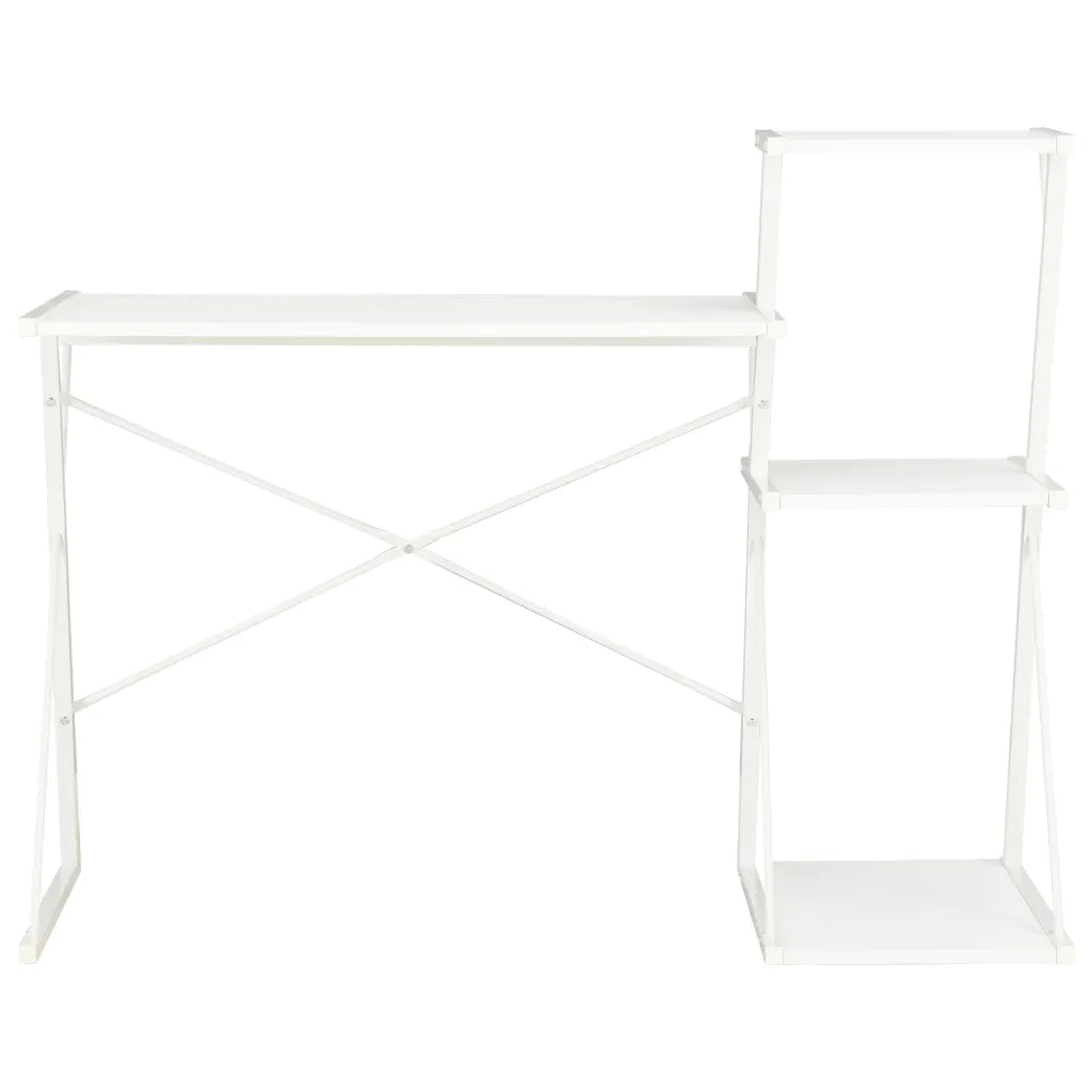 Scrivania | Tavolo da Ufficio con Ripiano Bianca 116x50x93 cm