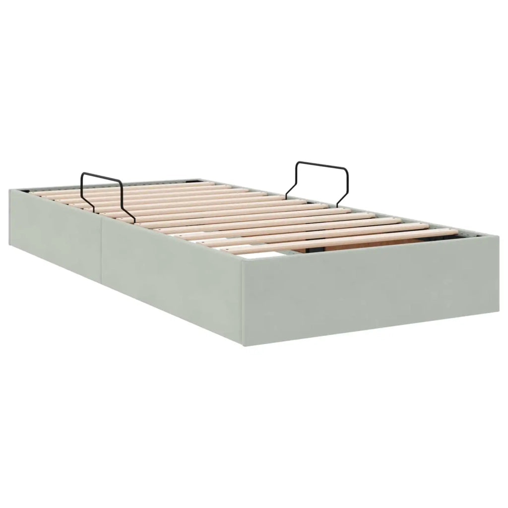 Letto ottomano Grigio Chiaro 90 x 190 cm Velluto
