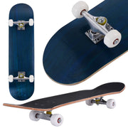 Mini Skateboard in legno con 4 ruote PU antiscivolo resistenti, Skateboard per principiante esperto 80x20cm Blu