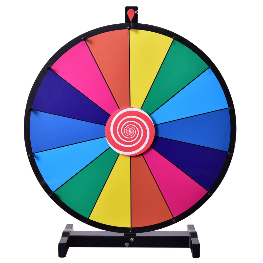Ruota della fortuna personalizzabile da 24 pollici (60 x 60 cm) con 14 slot alla moda e facile da usare realizzata in PVC colore 20_0020473