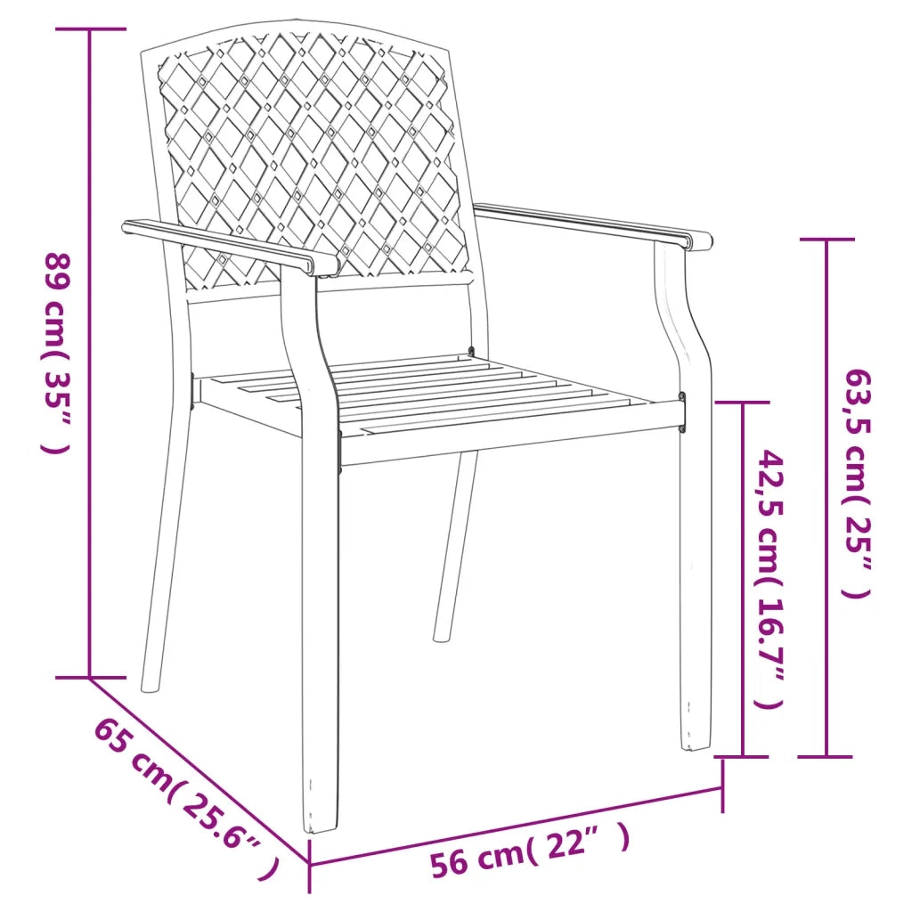Set da Pranzo da Giardino 3 pz in Acciaio Antracite 3187999