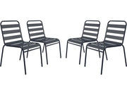Set di 4 sedie da giardino impilabili in metallo "Bilbao" - Grigio