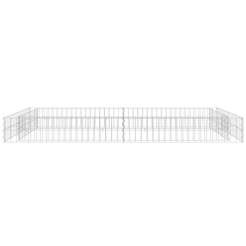 Aiuola rialzata in gabbione di acciaio zincato 200 x 100 x 20 cm Argento 02_0039893
