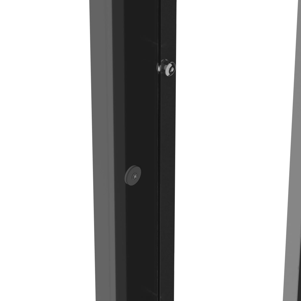 Vetrina moderna nera 40x29x170 cm con 4 livelli espositivi e illuminazione LED RGB controllata da app
