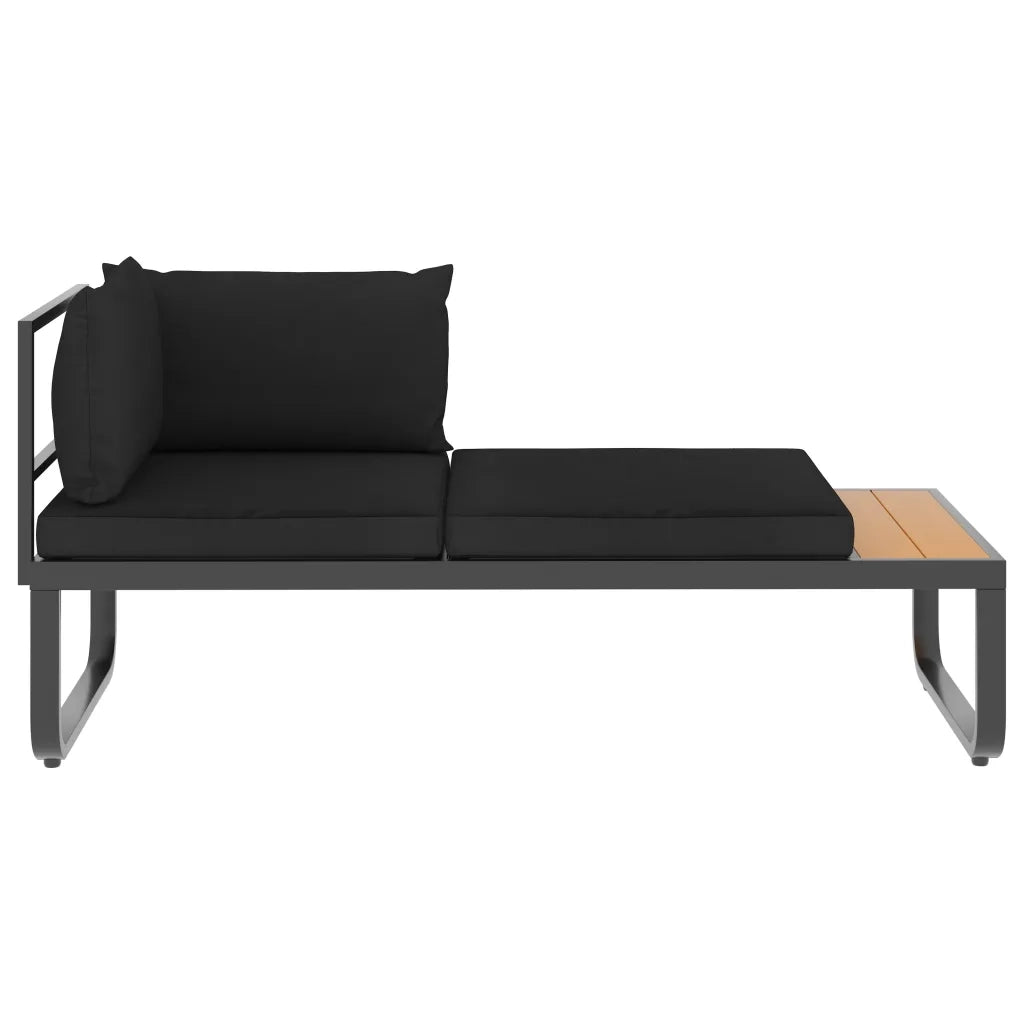 Set Divano da Giardino 4 pz ad Angolo Cuscini in Alluminio WPC