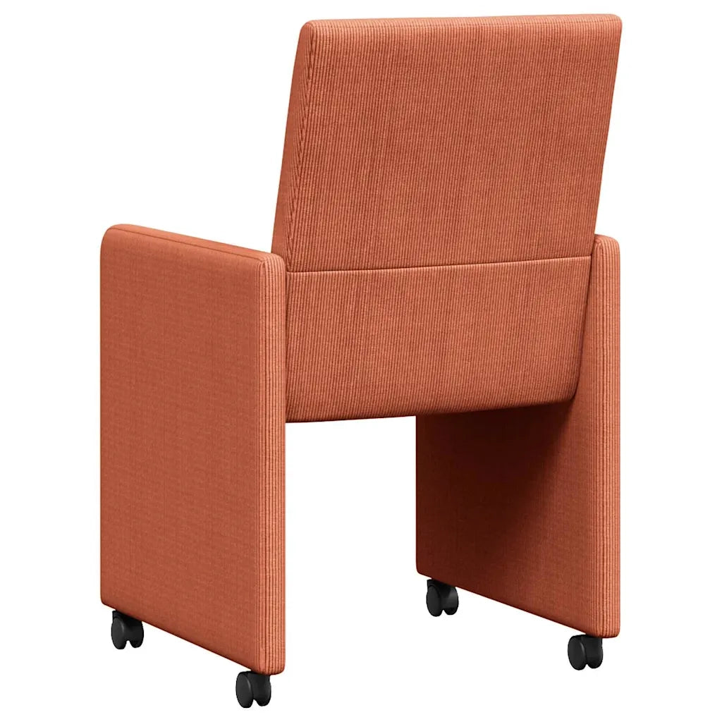Sedie da Pranzo con Ruote 2 pcs Rosso arancio 57 x 66 x 94 cm 42017806