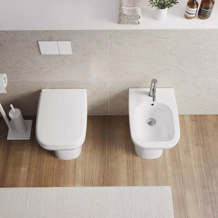 RAK Origin vaso filo parete con scarico 3/6L  50x36x40cm