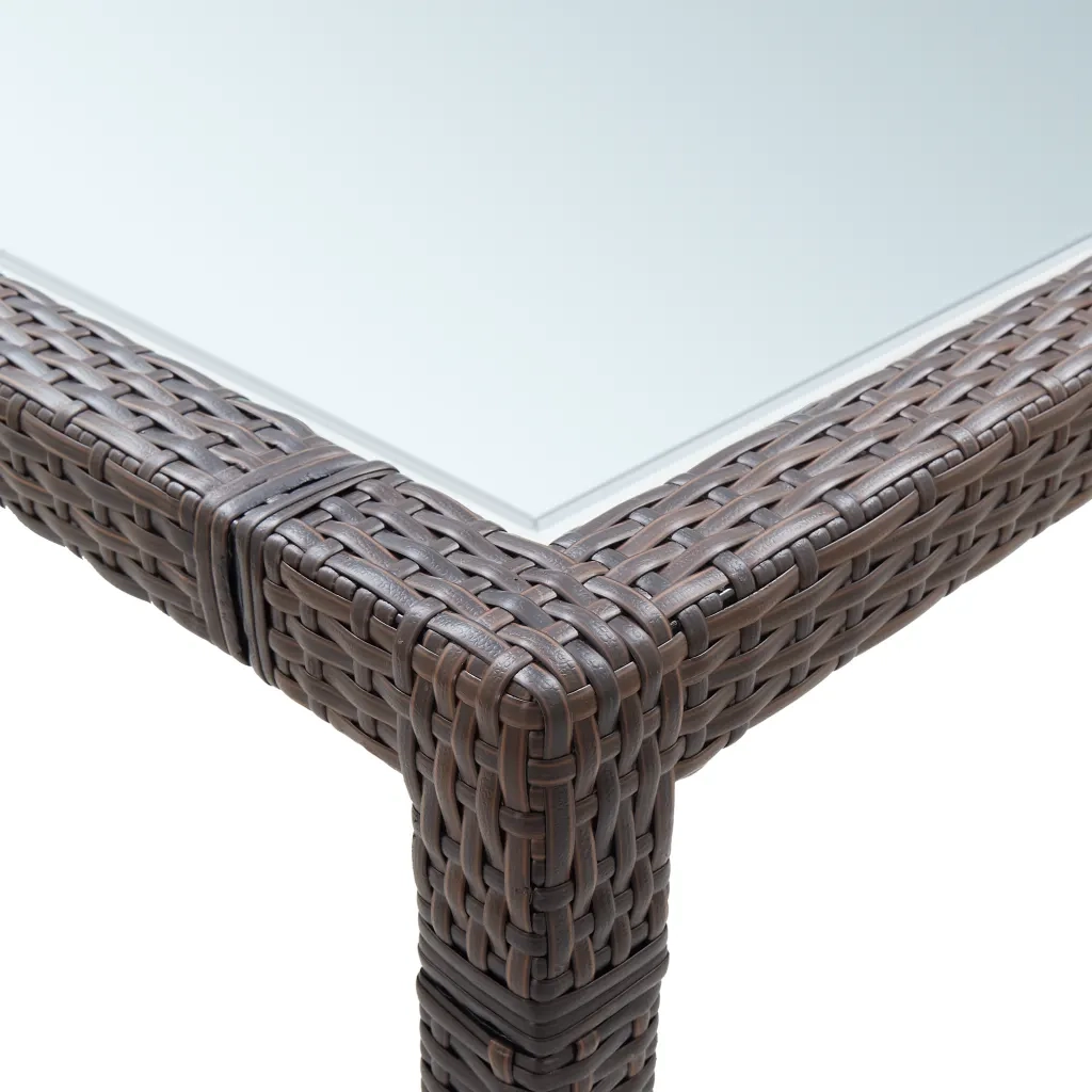 Tavolo da Giardino-Tavolo da esterno Marrone 200x200x74 cm in Polyrattan