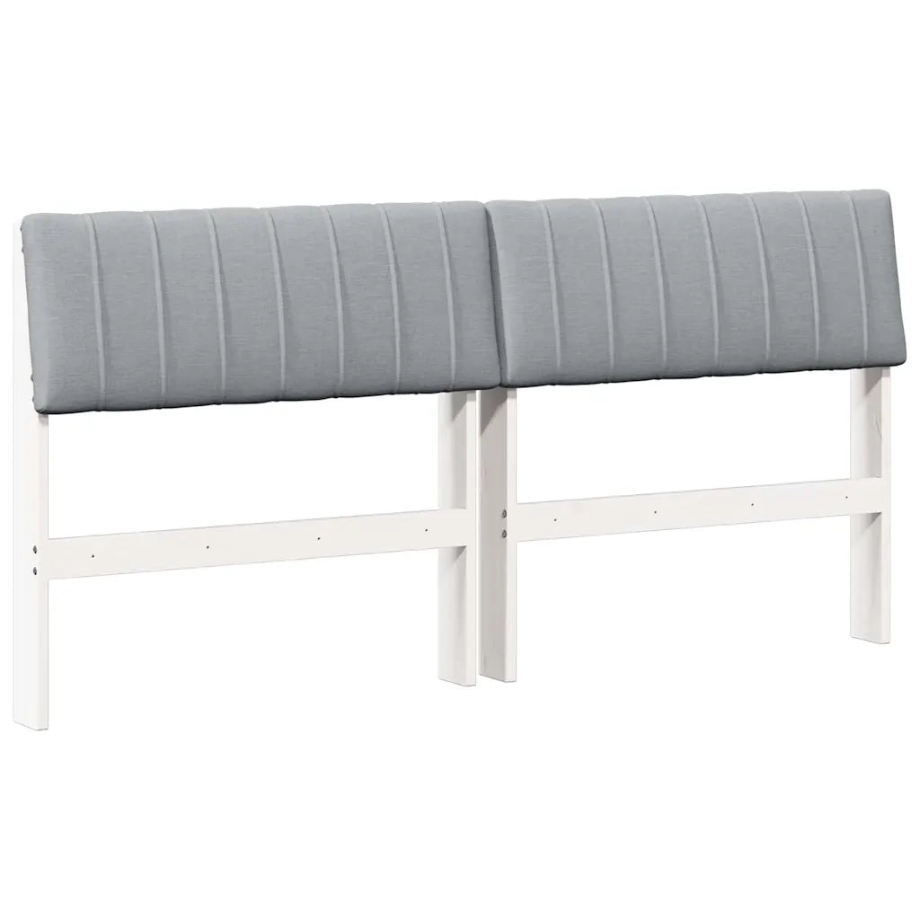 Testiera imbottita-Testiera con Cuscini-Testata Grigio chiaro 150 cm Pino massello 198574