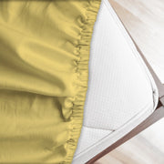Lenzuolo letto sotto con angoli 100% puro cotone Made in Italy tinta unita Giallo - 1 Piazza e mezza