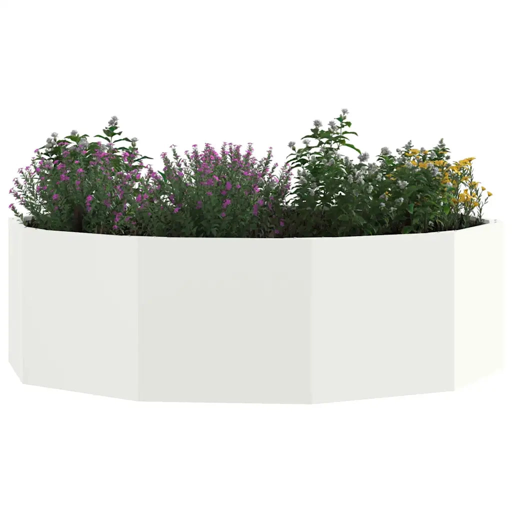 Fioriera | Cassetta per fiori | Vaso Bianco 120 x 120 x 35 cm Acciaio