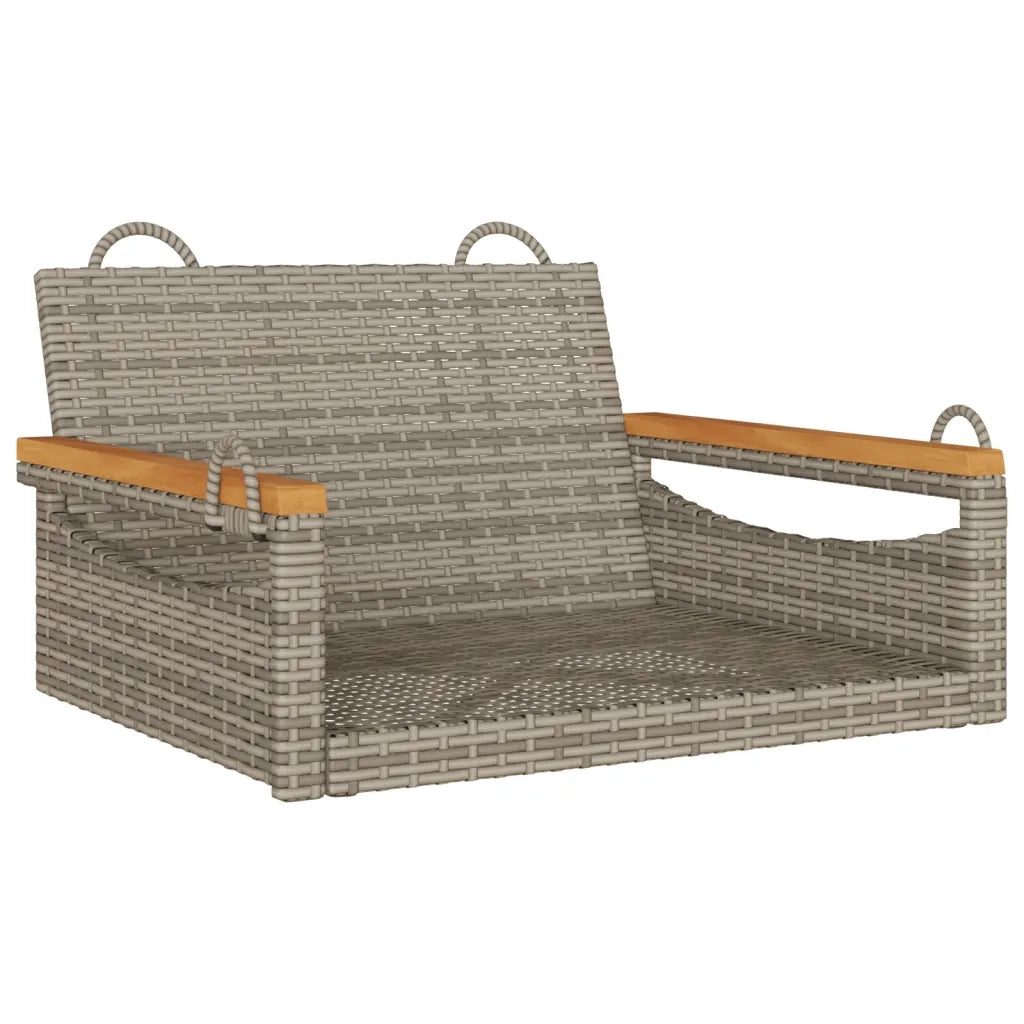 Panchina a Dondolo Grigia 63x62x40 cm in Polyrattan 368162