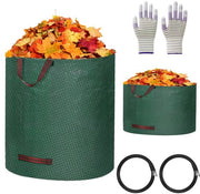 Set di contenitori per rifiuti di giardinaggio da 120L e 50L - Inclusi guanti da lavoro - Scarpette per rifiuti di giardinaggio verde