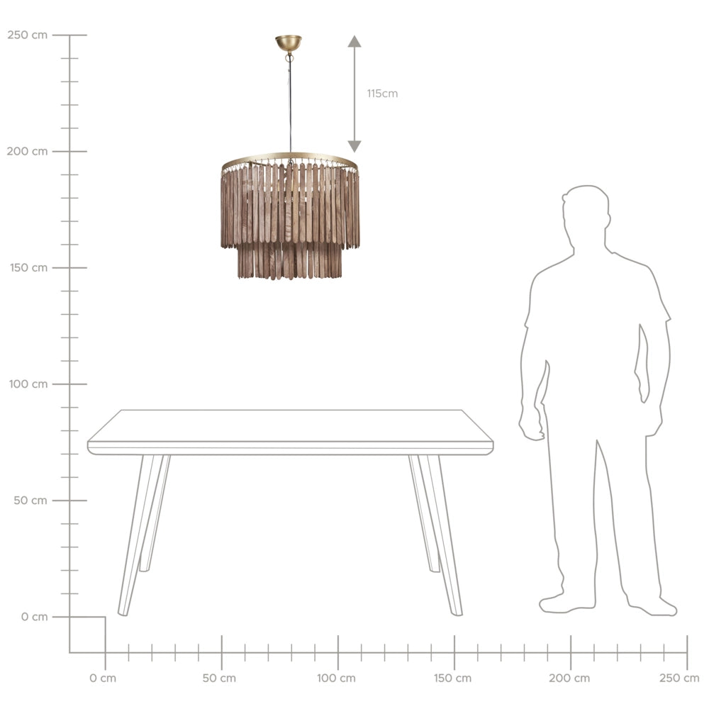 Lampada a sospensione Legno scuro Paralume naturale di mango Plafoniera Stile industriale Boho Accessori per la casa Fatti a mano