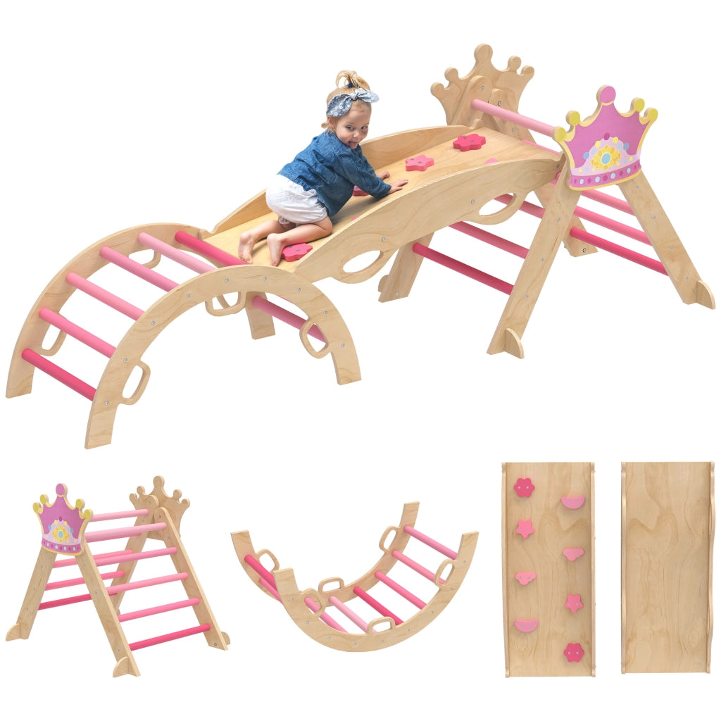 Casetta per bambini con scivolo e scala ¨C zephmum ¨C Legno, design principessa