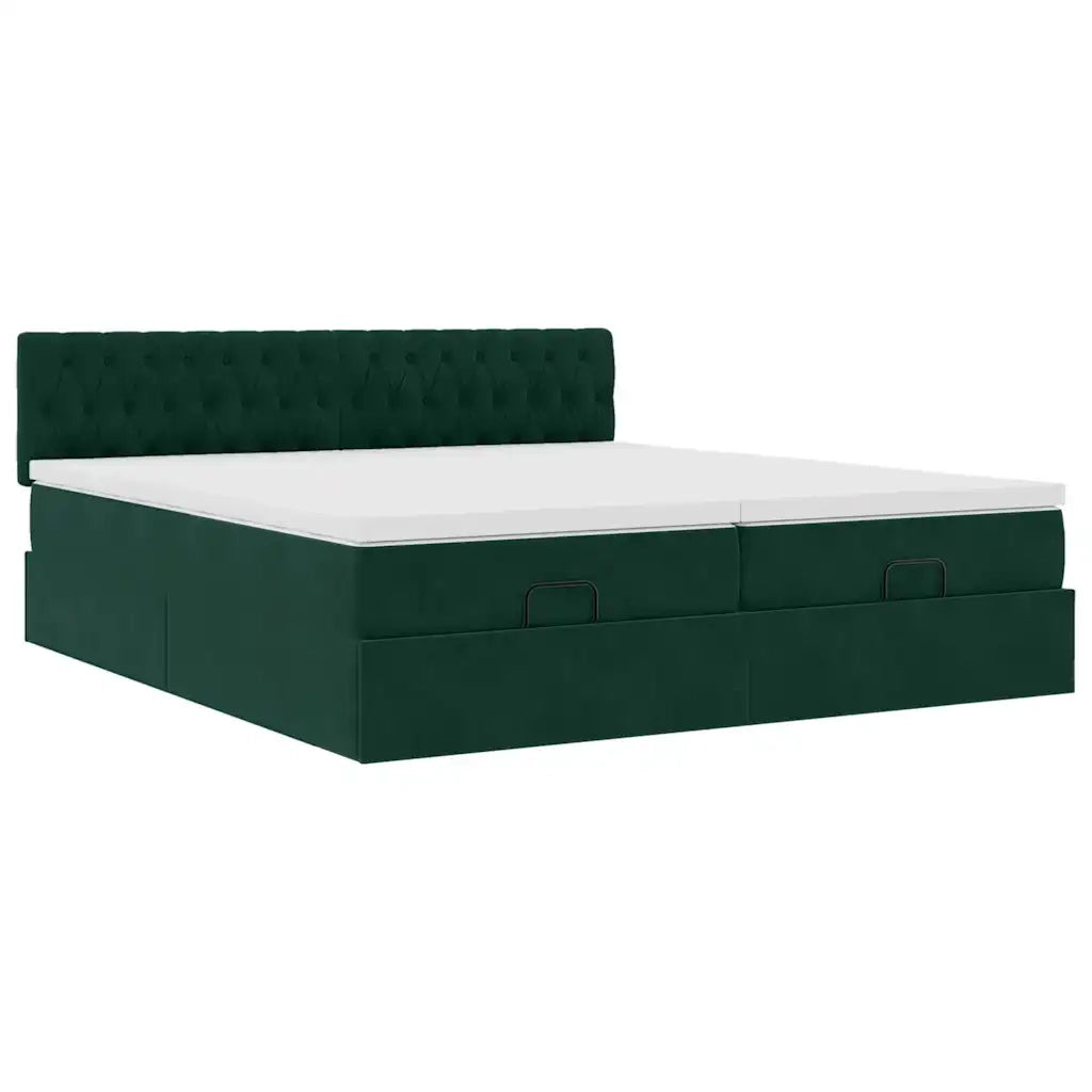 Struttura Letto Pouf con Materassi 180x200 cm Velluto 3312095