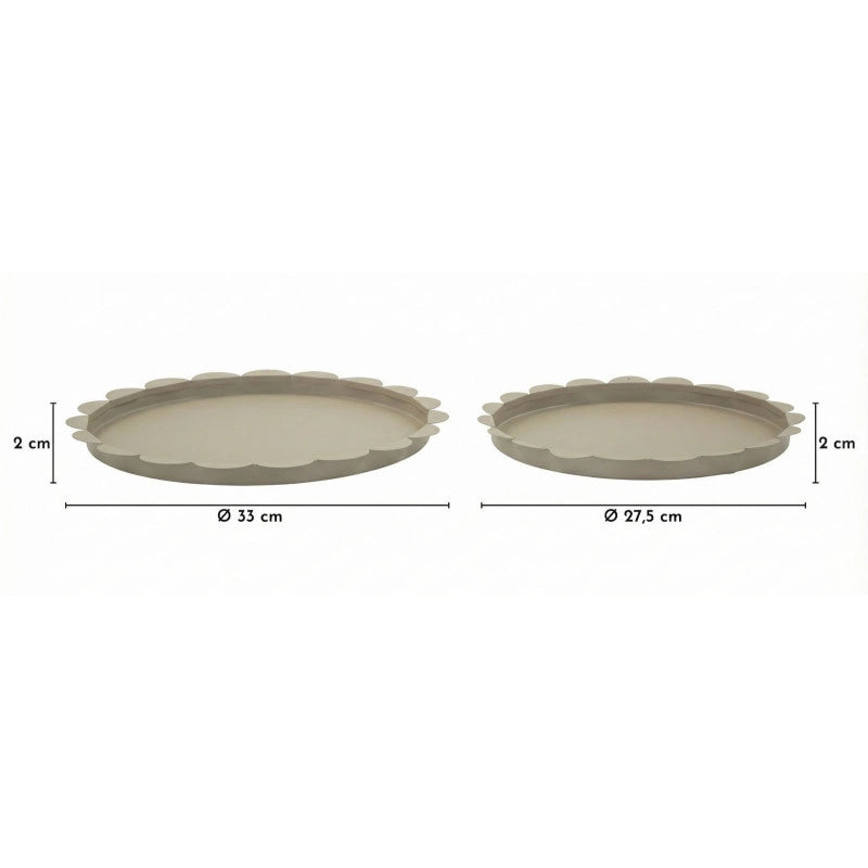Set Tasche Saturno Rot. Tortora Coppia cm ø 33x2-27,5x2