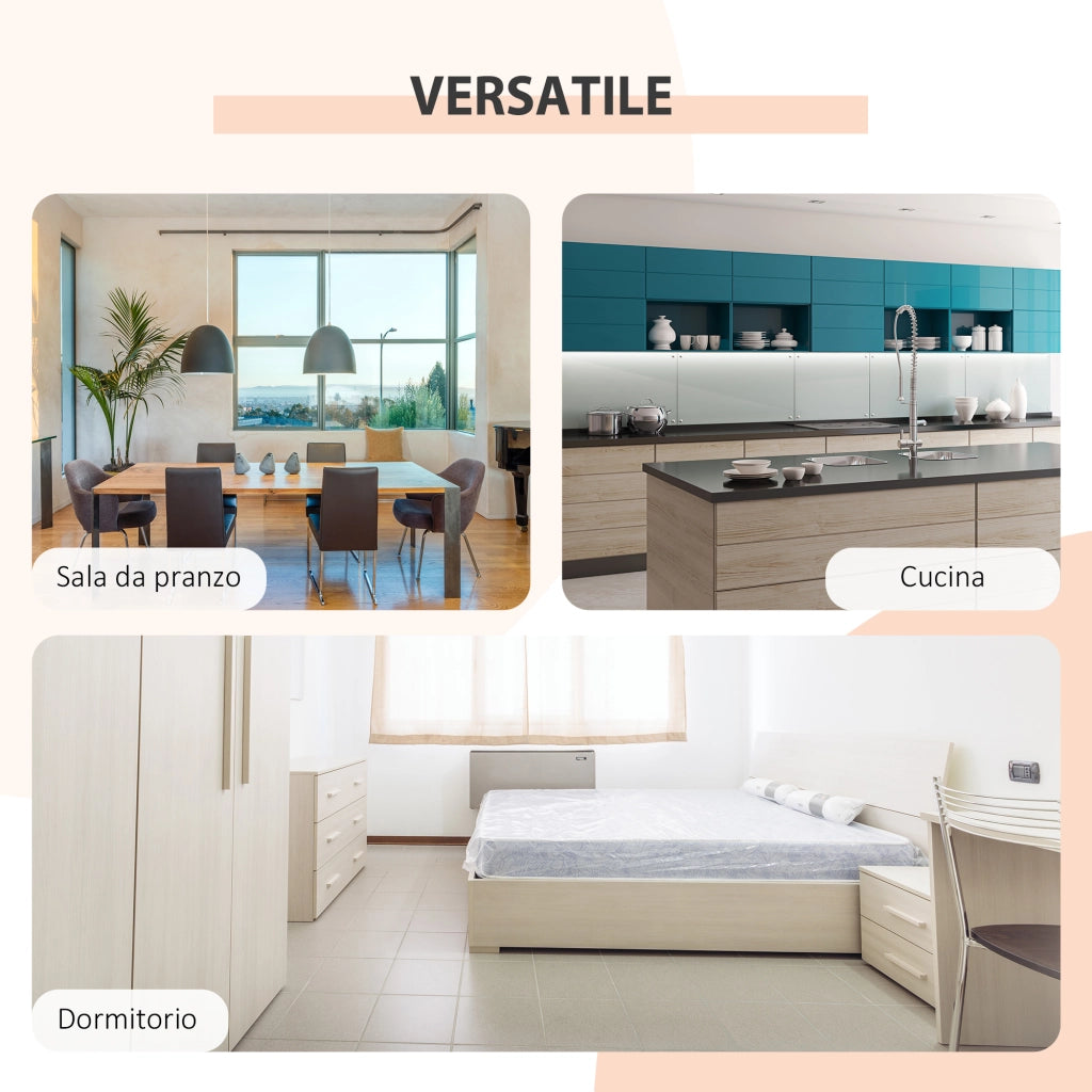 Tavolo da pranzo pieghevole per 4 persone ¨C zephmum ¨C rovere e bianco 169x60x75 cm