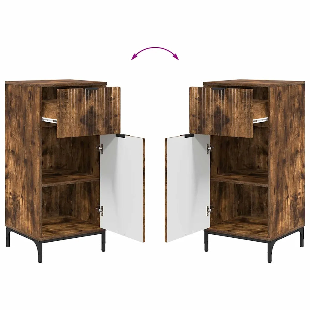 vidaXL Set di mobili per il bagno 2 pcs Rovere fumo 39.5 x 36 x 88 cm