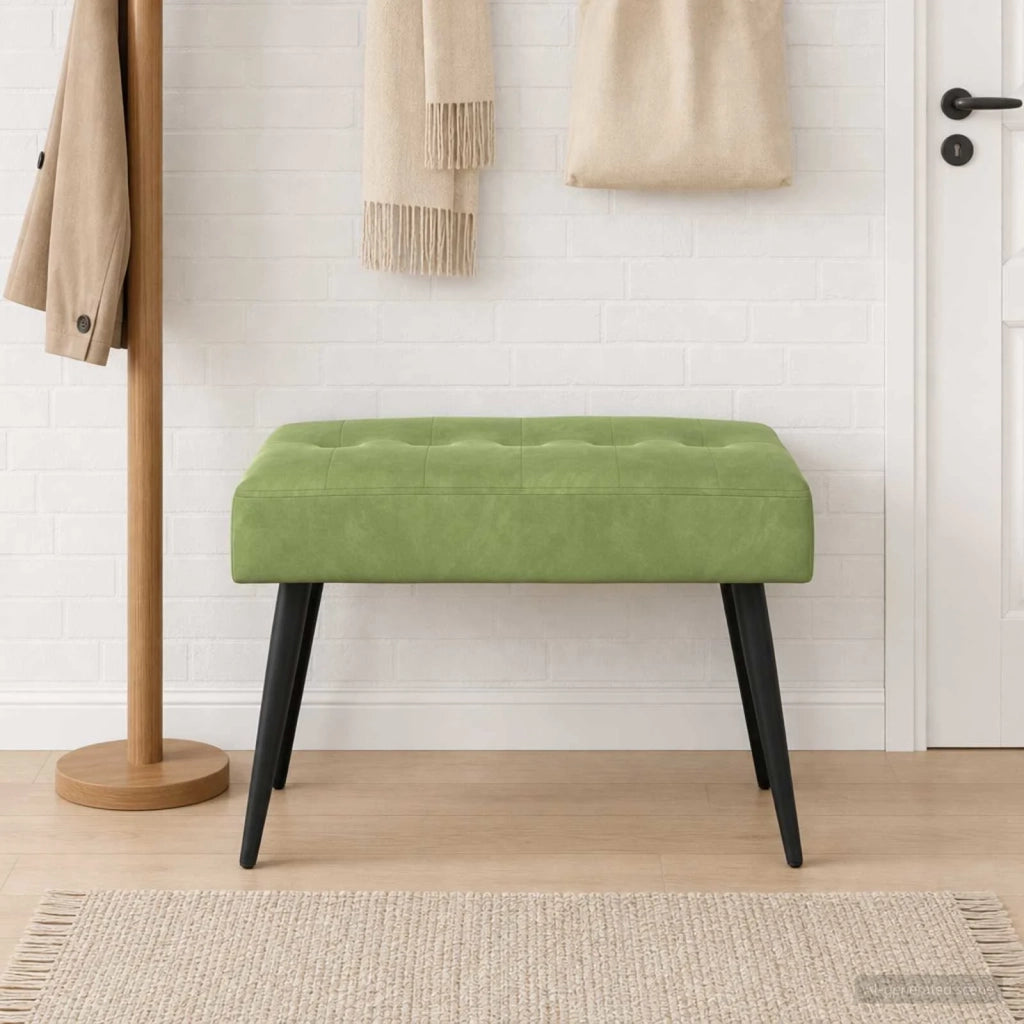 Panchina con bottoni imbottiti Verde chiaro 60 x 40 x 45 cm 42038504