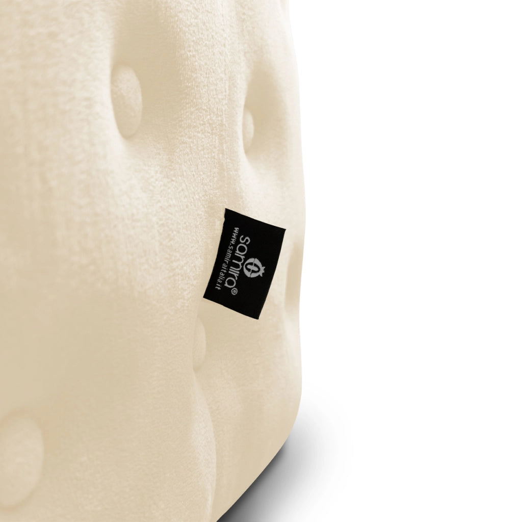 Pouf poggiapiedi quadrato, pouf divano in velluto beige - Otto - PO11OT