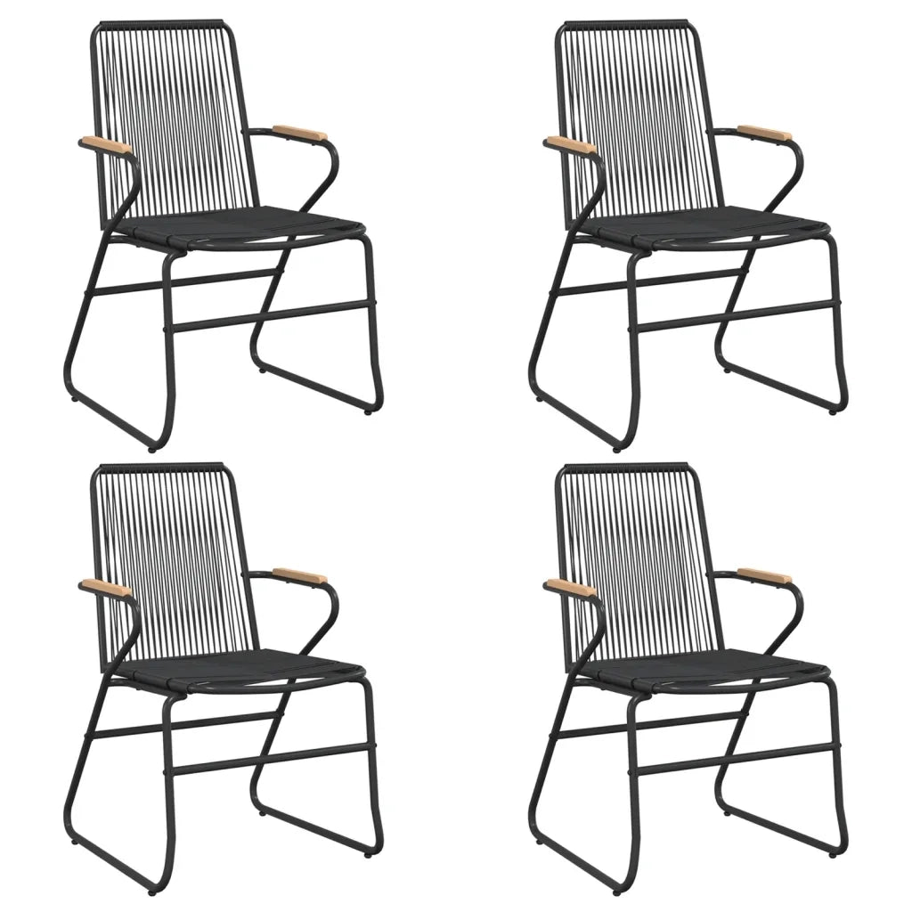Set da Pranzo da Giardino 5 pz Nero in Rattan PVC 3060274