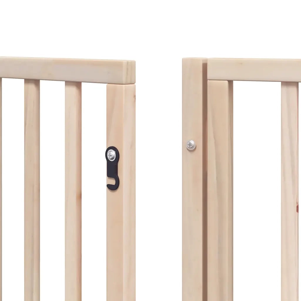 Cancello per Cani con Porta Pieghevole 9 Pannelli 450 cm Pioppo CFW8603731