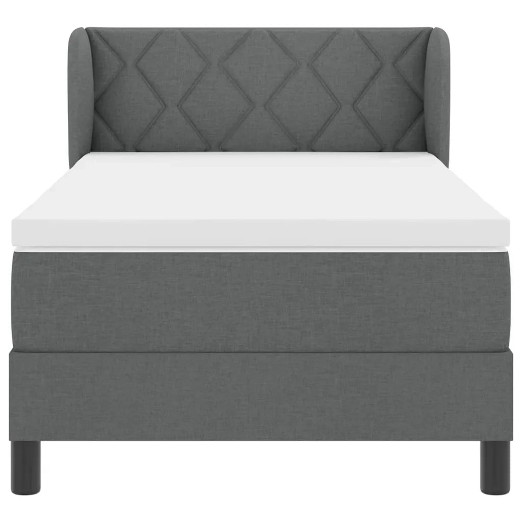 Letto a molle con materasso Grigio scuro 90 x 200 cm Tessuto 3340067