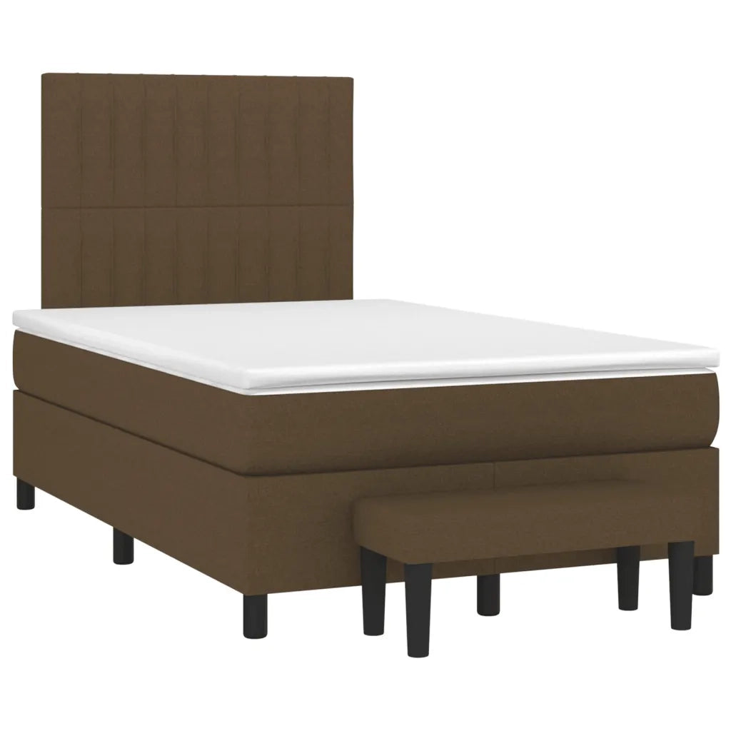 Giroletto a Molle con Materasso Marrone Scuro 120x190cm Tessuto 3270372
