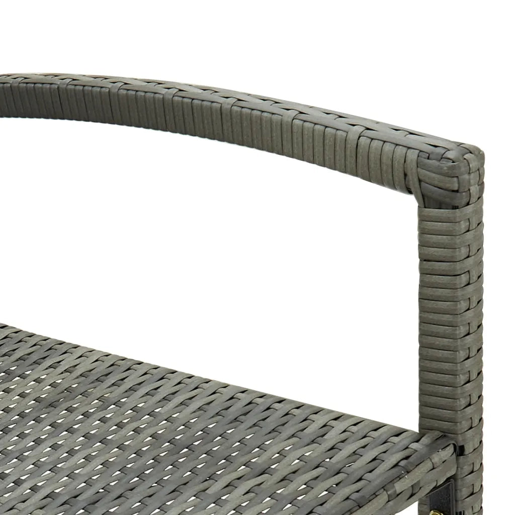 Sgabelli da Bar 4 pz in Polyrattan Grigio