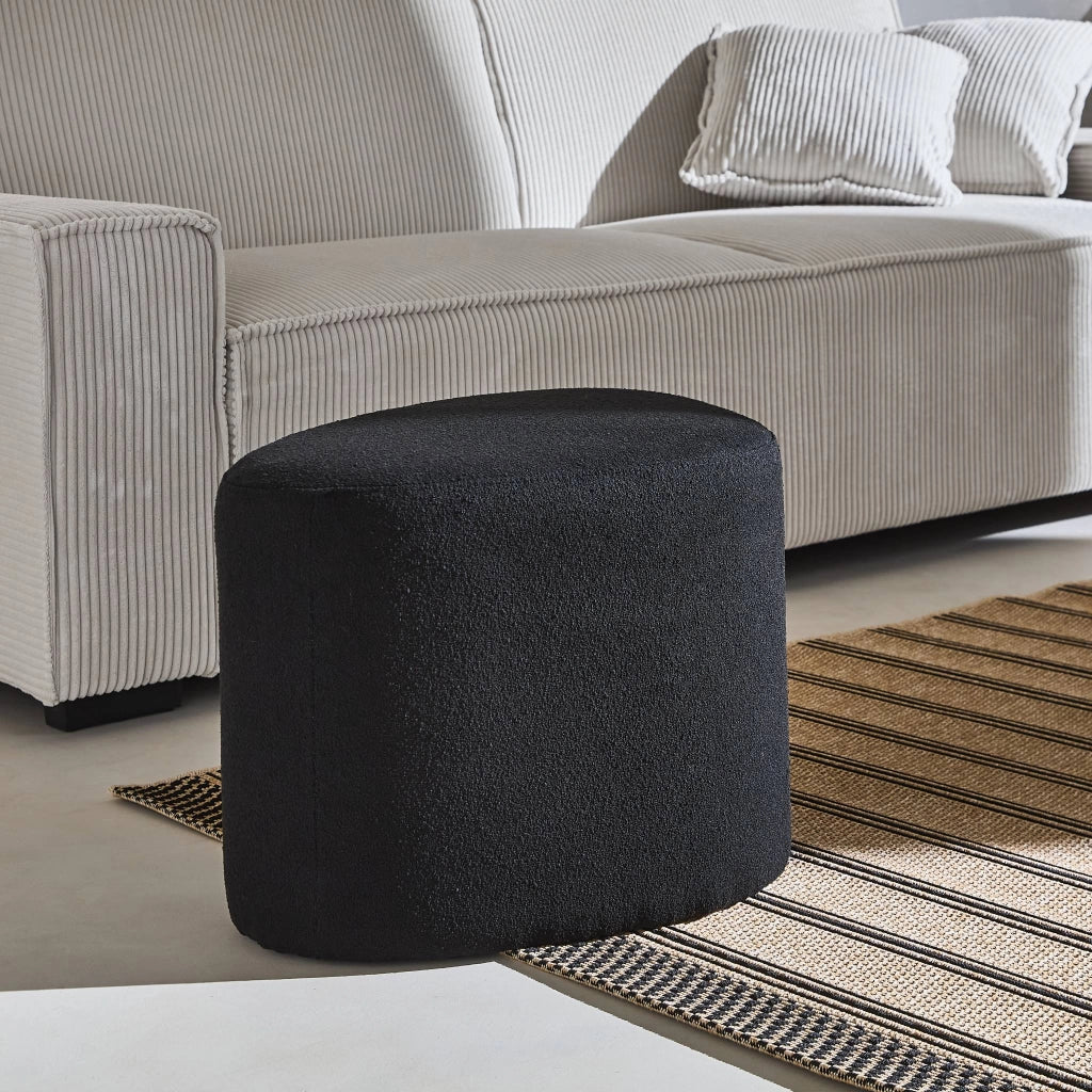 Pouf a forma di ciottolo in tessuto, nero